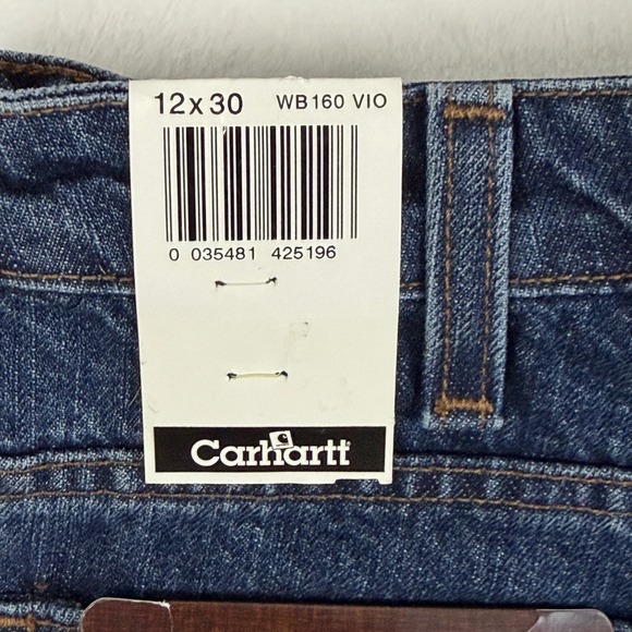 Carhartt Women Relaxed Fit Straight Leg Jeans Dark Wash Blue 12x30 WB160 VIO NWT - Picture 5 of 8